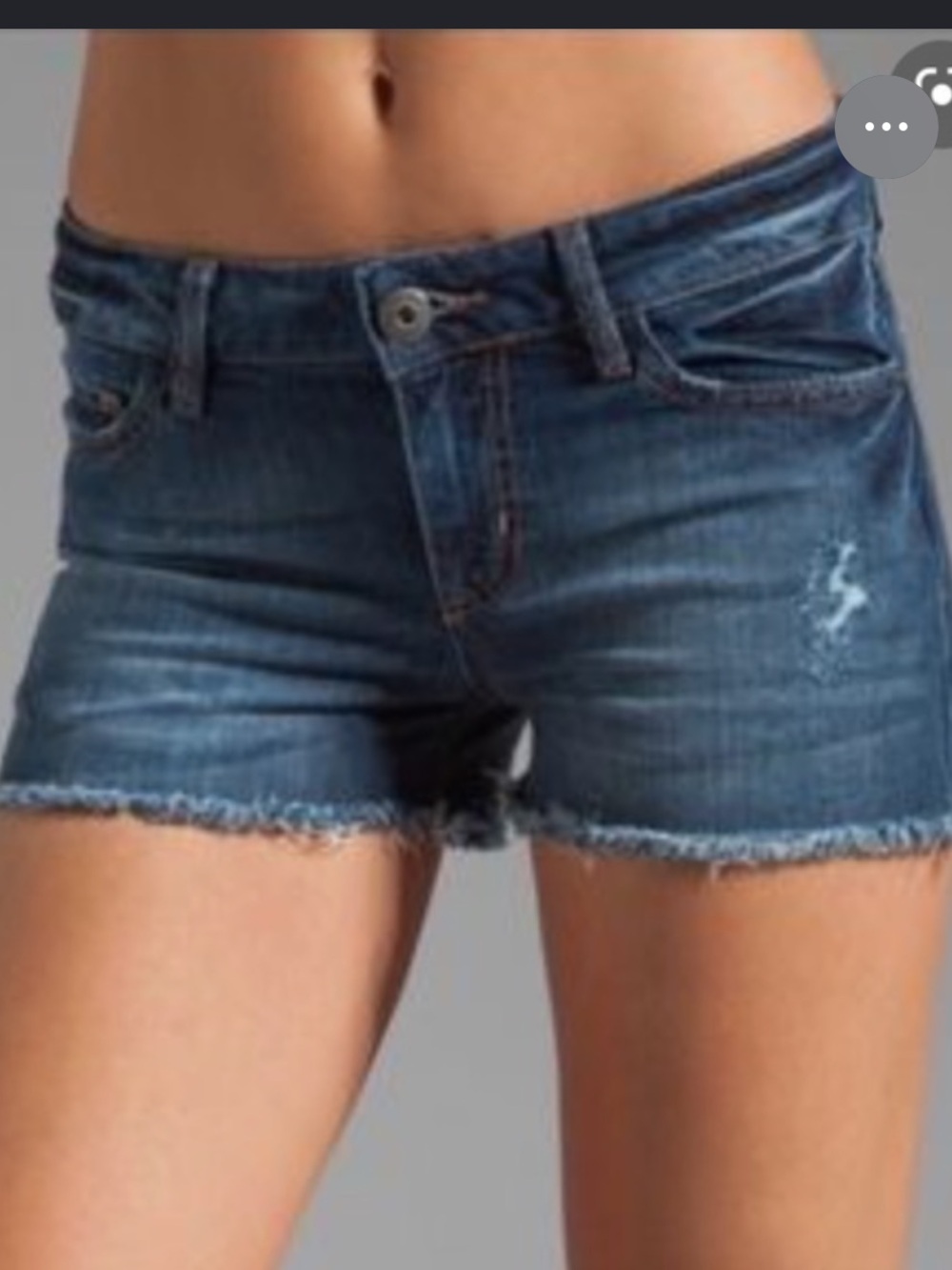 DL1961 Lola Frayed Hem Dark Blue Denim Cutoff Shorts